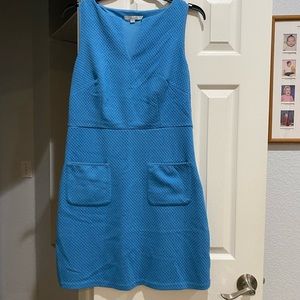 Boden blue dress, split front neckline, sleeveless